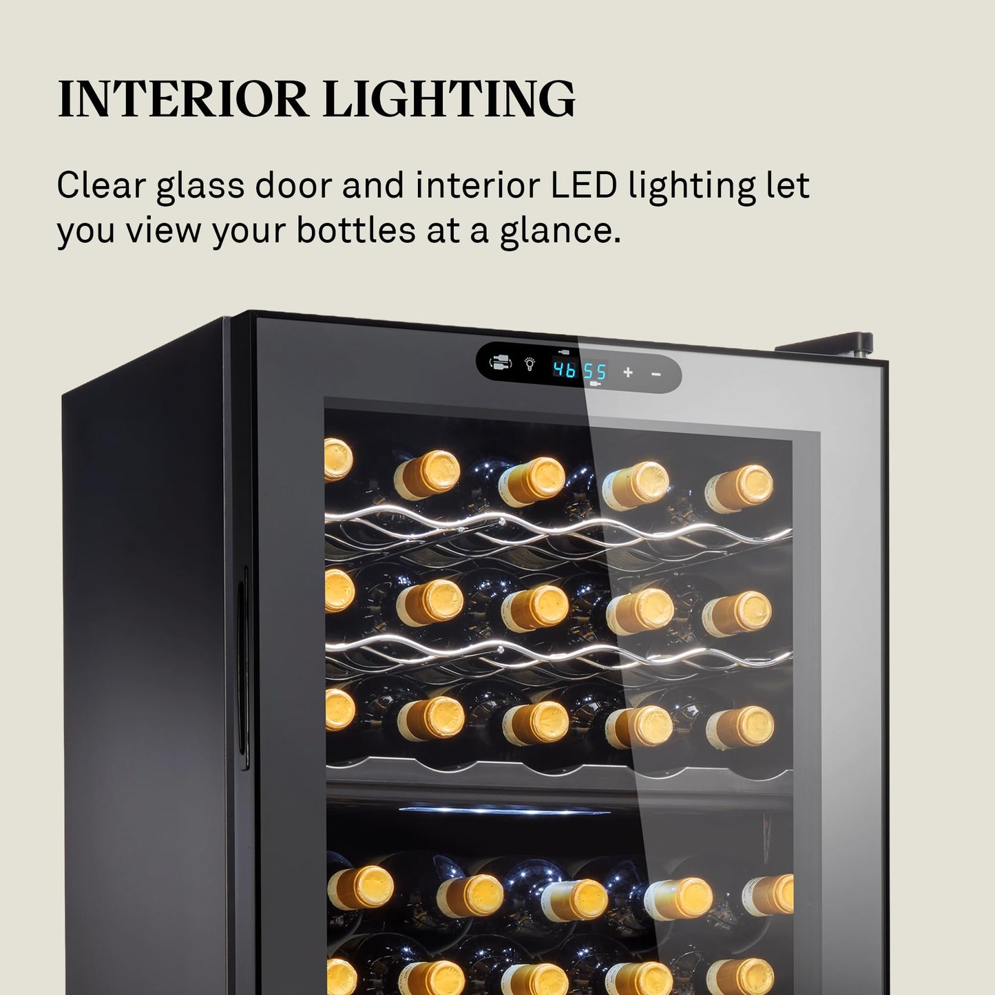 Wine Enthusiast 32-Bottle Dual Zone Compressor Wine Cooler, Digital Touchscreen, Matte Black Finish