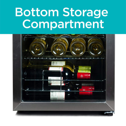 BLACK+DECKER 26 Bottle Wine Fridge, Interior Light, Mechanical Temperature Control, Compressor Cooling