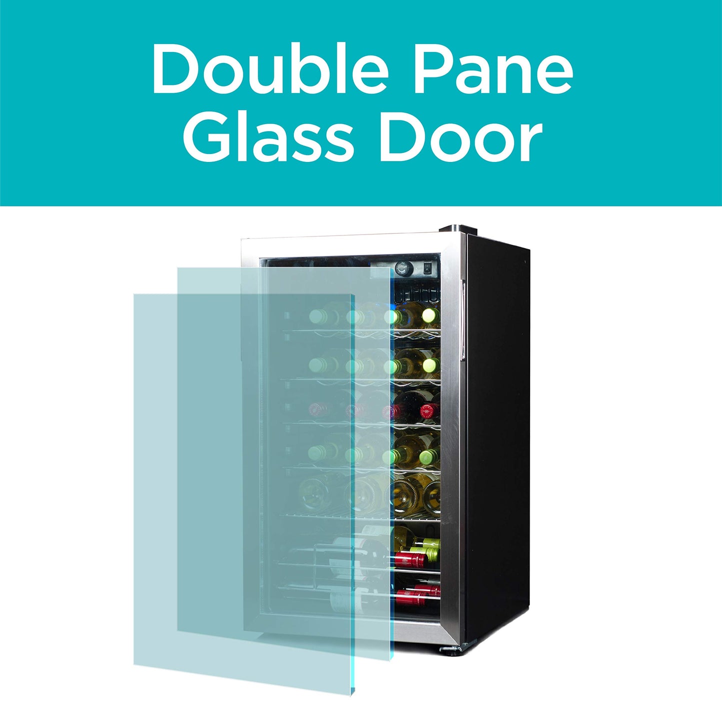 BLACK+DECKER 26 Bottle Wine Fridge, Interior Light, Mechanical Temperature Control, Compressor Cooling