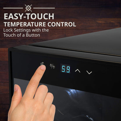 Ivation 18 Bottle Wine Cooler Refrigerator with Lock, Digital Temperature Control, Freestanding Wine Cellar